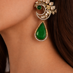 Emerald Kundan Earrings