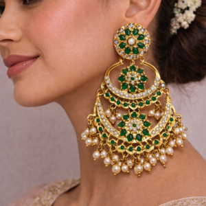 Double Layer Green Chand Bali