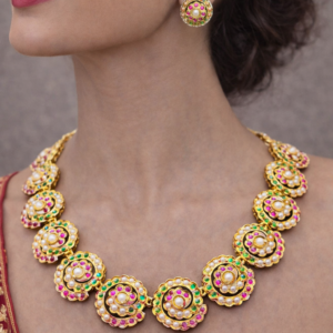 dual colour jadau set