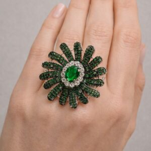Green lush spiky ring